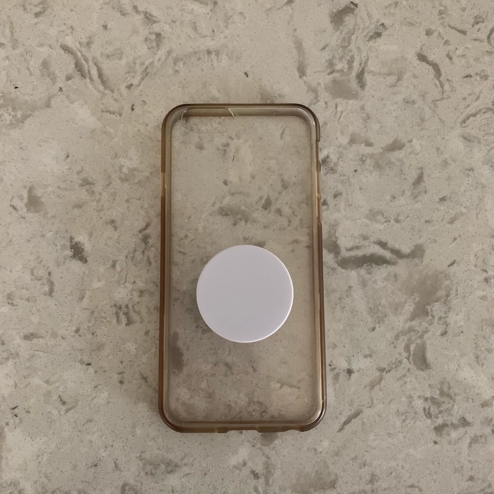 iPhone 6s Clear Phone Case with White Pop Socket